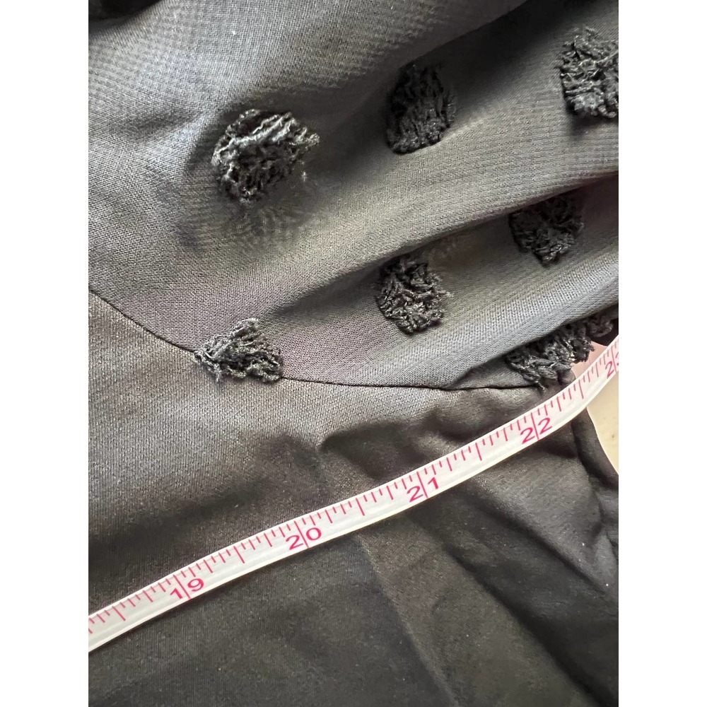 WOMEN'S SEXY SWISS DOT SLEEVES BUTTON ACCENT BLOUSE COLOR BLACK NWOT Size XL - Picture 7 of 8